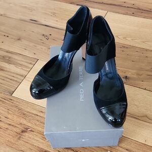 Pied A Terre Ankle Strap Black Pumps